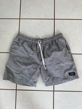 WOWIE Grey Men's Board Shorts with Drawstring